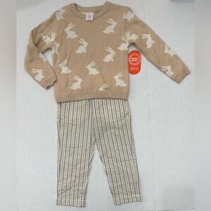 Wonder Nation Toddler Boys Easter Crewneck
Sweater and Pants 2-Piece Set Size 3T